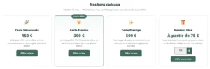 Bon cadeau du Mas Saint Antoine pour offrir un séjour en Ardèche, présenté avec un ruban