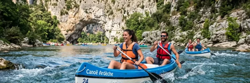 Descente en canoë sous le Pont d'Arc dans les Gorges de l'Ardèche