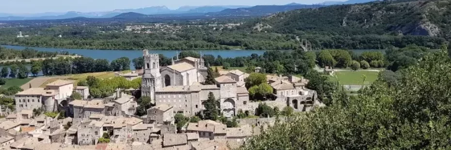 Cathédrale Saint-Vincent et toits de la vieille ville de Viviers en Ardèche